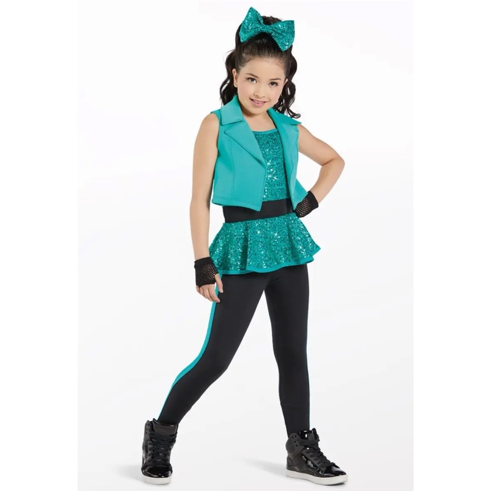 Weissman Showtime | Turn Down For What Two-Piece Green Black Dance Costume, MC